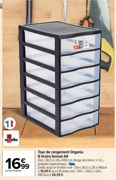 Sundis Organix - Tour de Rangement 6 Tiroirs AA4