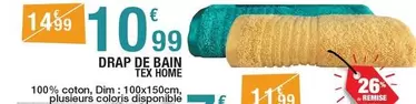 Dim - Tex Home - Drap De Bain offre à 10,99€ sur Carrefour