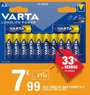 Varta - Pile Longlife Max Power X12