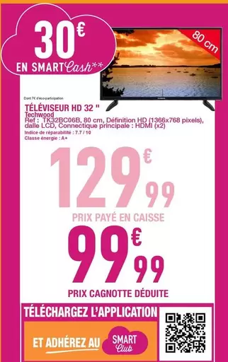 Techwood - Téléviseur Hd 32"