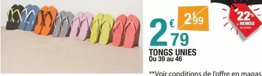 Tongs Unies offre à 2,79€ sur Carrefour