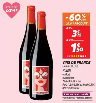 La Radieuse Rouge - Vins De France