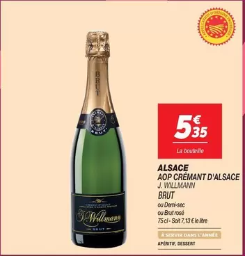 Brut - J. Willmann - Alsace Aop Crémant D'alsace