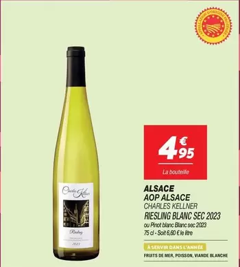 Riesling Blanc Sec 2023 - Charles Kellner, Alsace AOP - Vin blanc sec d'exception