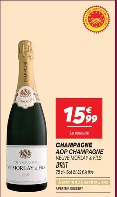 Brut - Veuve Morlay & Fils - Champagne AOP - Éveillez vos sens avec ce champagne d'exception