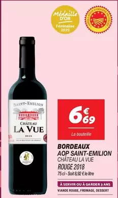 Château La Vue - Bordeaux Aop Saint-emilion offre à 6,69€ sur Netto