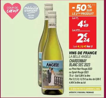 Vins De France La Belle Angele Chardonnay Blanc Sec 2023 - Un Chardonnay Blanc Sec d'exception!