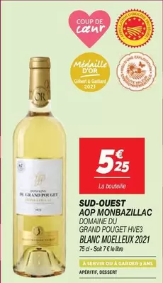 Domaine Du Grand Pouget - Sud-ouest AOP Monbazillac : un vin doux et fruité à découvrir