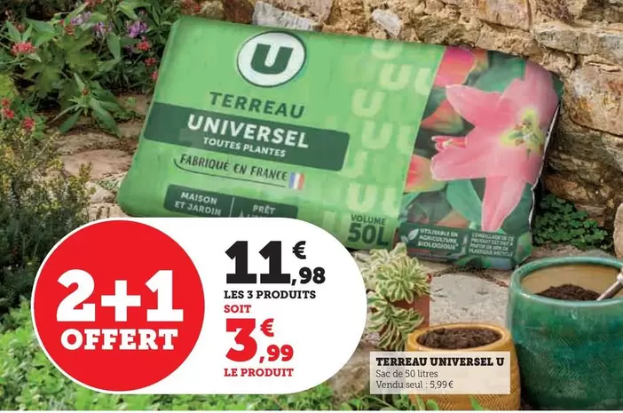 U - Terreau Niversel offre à 5,99€ sur Super U