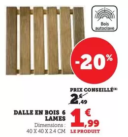 Dalle En Bois 6 Lames