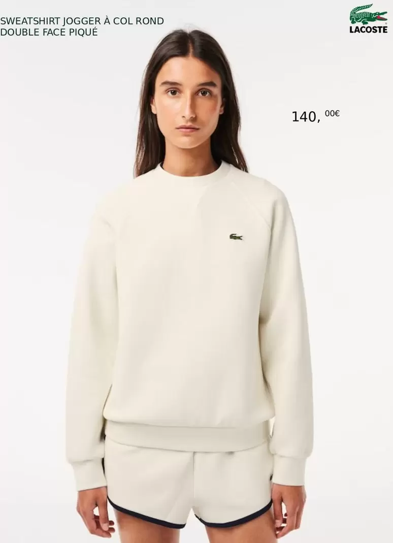 Lacoste - SWEATSHIRT JOGGER À COL ROND DOUBLE FACE PIQUÉ offre à 140€ sur Lacoste