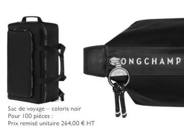 Sac De Voyage Coloris Noir  offre à 264€ sur Longchamp