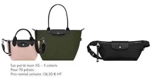 Sac Porte Main Xs 5 Coloris   offre à 136,5€ sur Longchamp