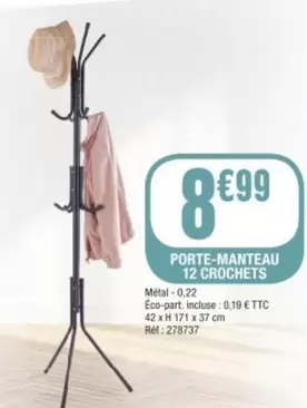 Porte-manteau 12 Crochets