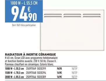 Écran - Radiateur À Inertie Céramique