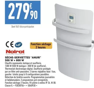 Noirot - Sèche-serviettes "Anuri" 500 W +800 W