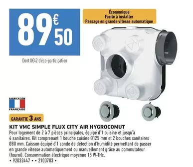 kit vmc simple flux city air hygrocomut