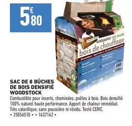 sac de 8 buches de bois densifie woodstock