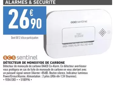 Signal - Ses Sentinel : Détecteur de Monoxyde de Carbone avec promotion et caractéristiques avancées