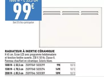 Écran - Radiateur À Inertie Céramique