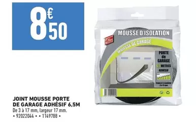 Joint Mousse Porte De Garage Adhesif 6.5m