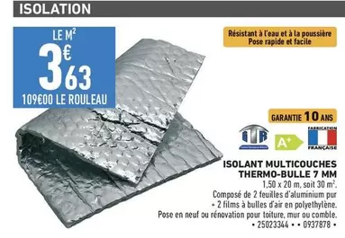 Isolant Multicouches Thermo-Bulle 7 Mm