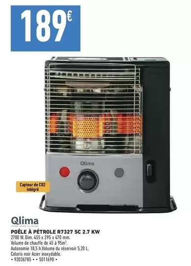 Dim - Qlima - Poêle À Pétrole R7237 5c 2.7 Kw