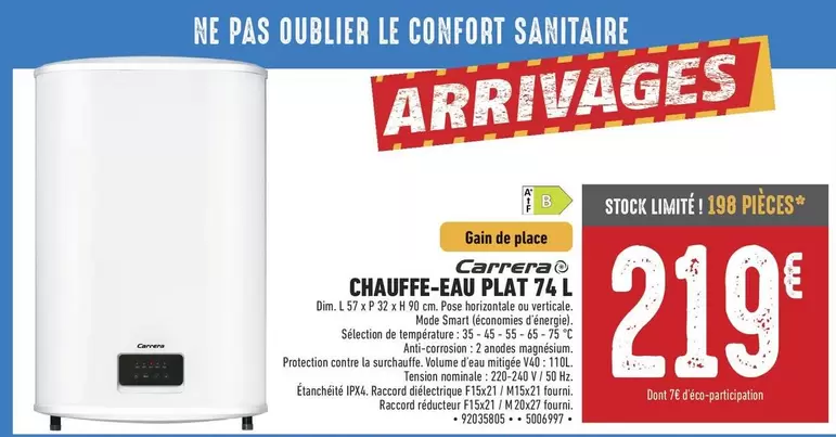 dim - chauffe-eau plat 74 l