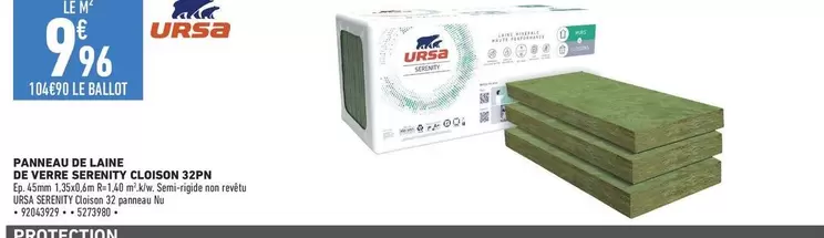 Ursa Serenity - Coloson - Parneau De Laine De Verre Serenity : Isolation efficace et confort optimal