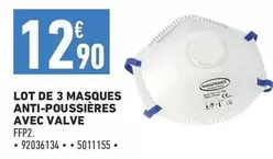 Lot De 3 Masques Anti-poussieres Avec Valve