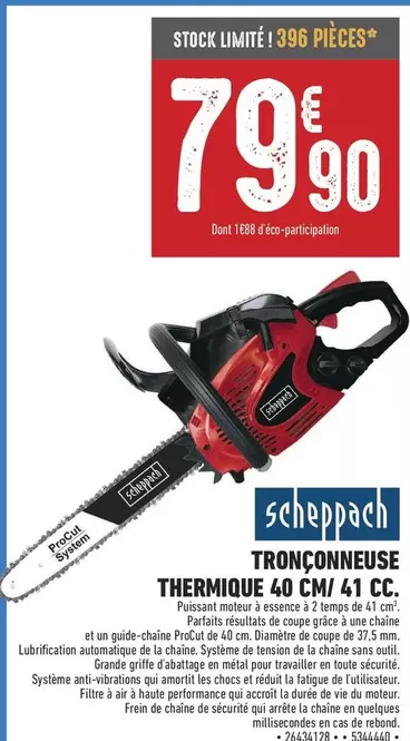 Scheppach - Tronçonneuse Thermique 40 Cm/ 41 Cc.