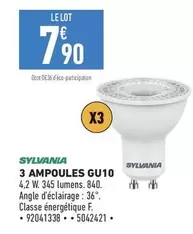 sylvania - 3 ampoules gu10