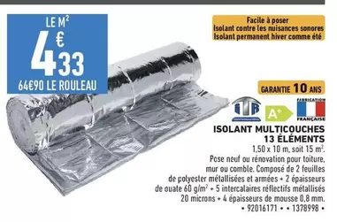 Isolant Multicouches 13 Elements