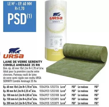 Promo Dim Ursa Laine De Verre Serenity Comble Aménagé 35 N - Isolation Efficace et Confortable