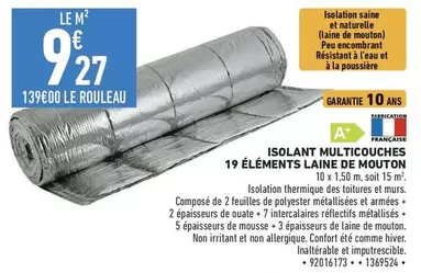 isolant multicuches eléments laine de mouton