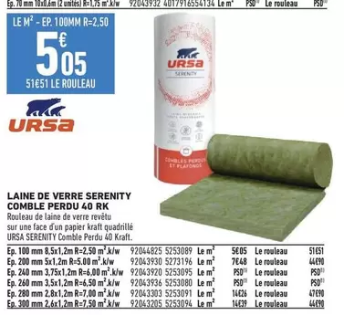 Kraft Akros - Laine de Verre Serenity pour Comble Perdu - Isolation Efficace et Confort Thermique