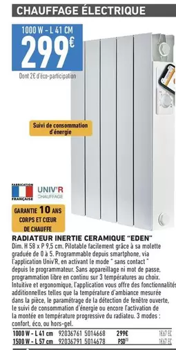 Dim - Univ - Radiateur Inertie Ceramique "eden"