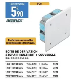 Boîte De Dérivation Stopair Multimat + Couvercle - Dim Debblex