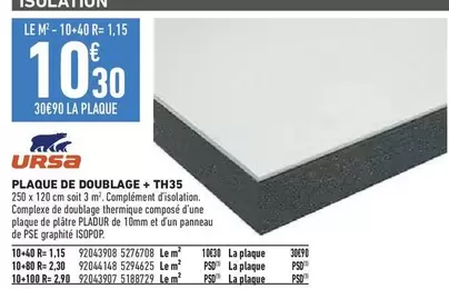 Ursa - Plaque De Doublage + Th35