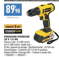 Power plus - Perceuse/visseuse 20 V 1,5 Ah