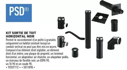 Psd - Kit Sortie De Toit Horizontal Noir