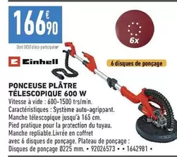 Einhell - Ponceuse Plátre Télescopique 600 W