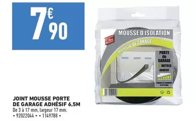 Joint Mousse Porte De Garage Adhesif 6.5m