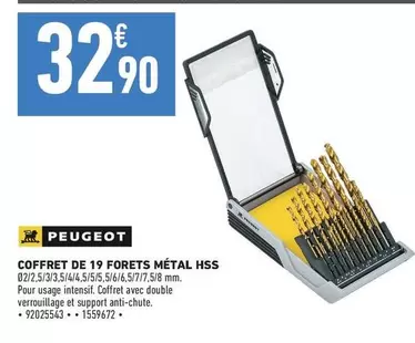 Peugeot - Coffret De 19 Forets Métal Hss