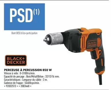 Black & Decker - Perceuse A Percussion 850 W