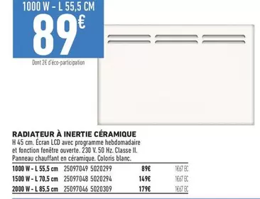 Écran - Radiateur À Inertie Céramique