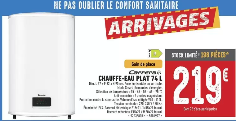 Dim - Chauffe-eau Plat 74 L