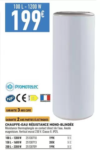 Npce - Chauffe-eau Resistance Mono-Blindée