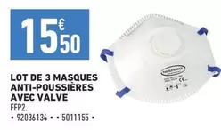 Lot De 3 Masques Anti-poussieres Avec Valve