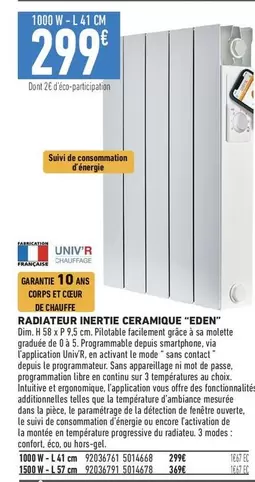 Dim - Univ - Radiateur Inertie Ceramique "eden"